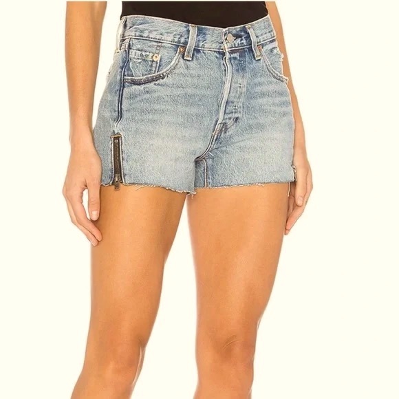 Levi's Pants - Levi's 501 Altered Distressed Button Up Zipper Denim Shorts Size 26.